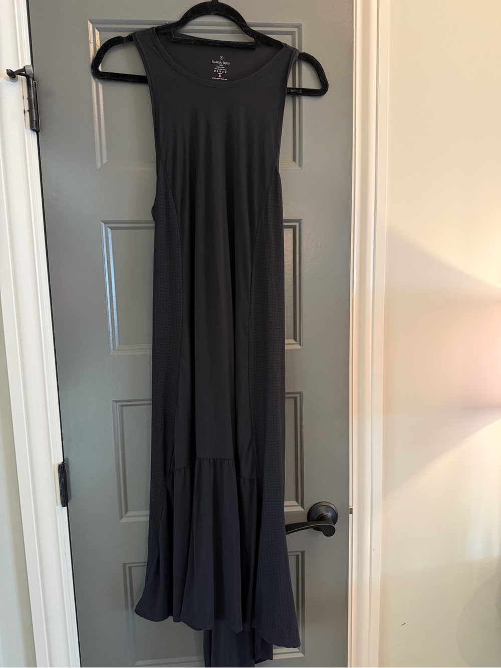 Sweaty Betty Black Sleeveless activewear post workout Maxi Dress S